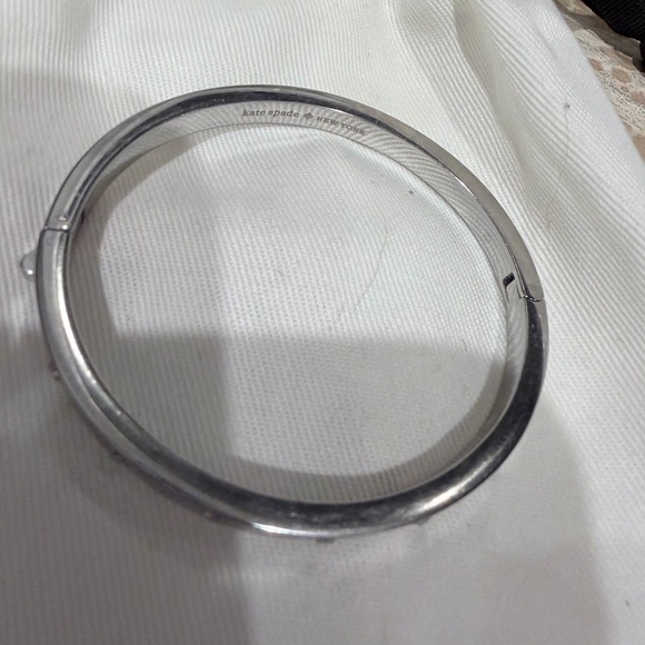 Kate Spade Silver and Crystal Hinged Bangle Bracelet - Picture 4 of 7